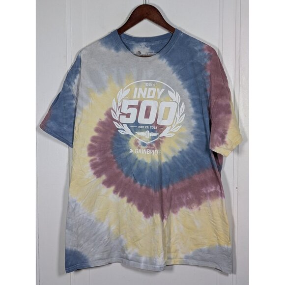 Indy 500 2022 Retro Tie Dye Indy Car Racing Tee T-Shirt Unisex Mens Sz XXL 2XL - Picture 1 of 3
